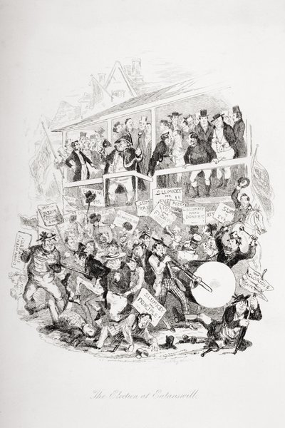 The election at Eatanswill, illustration from 